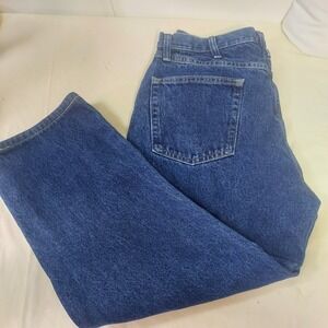 Wrangler Regular Fit Jeans Mens 36x30 Dark Wash Denim Casual Pants Read!